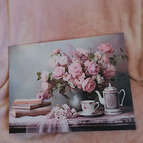 Floral canvas framed new canvas - Picture 3 of 6